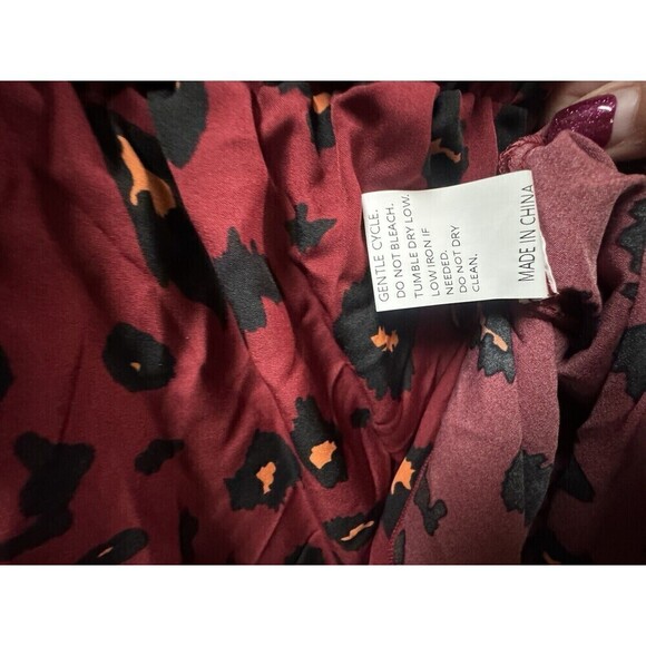 FINJANI Blouse Womens 4XL Red black Long Sleeve Tie Elastic Waist - Picture 8 of 10